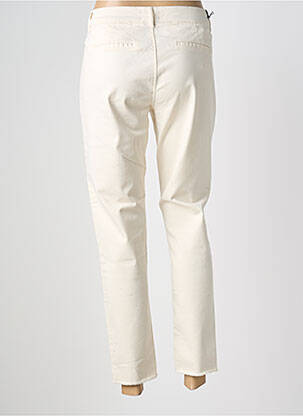 Pantalon 7/8 fermeture zippée sous rabat boutonné beige FIVE femme