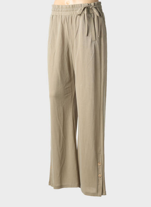 Pantalon droit taille élastique beige YAYA femme