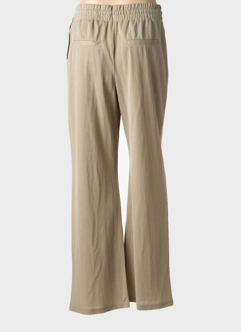 Pantalon droit taille élastique beige YAYA femme