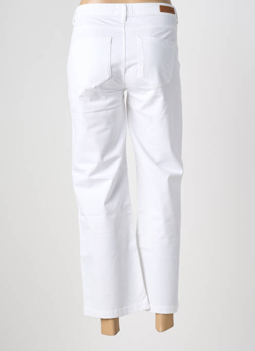 Pantalon 7/8 fermeture zippée sous rabat boutonné blanc HAPPY femme