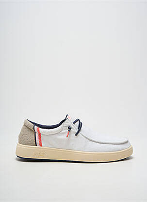Baskets fermeture elastique bout rond blanc PITAS homme