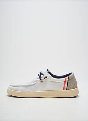 Baskets fermeture elastique bout rond blanc PITAS homme