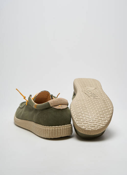 Baskets fermeture elastique bout rond vert PITAS homme