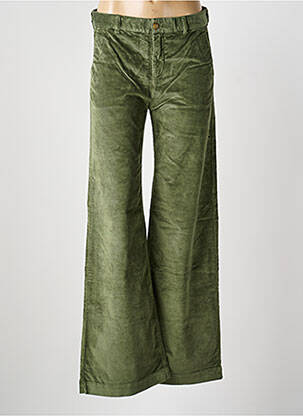 Pantalon large fermeture zippée sous rabat boutonné taille normale vert FIVE femme