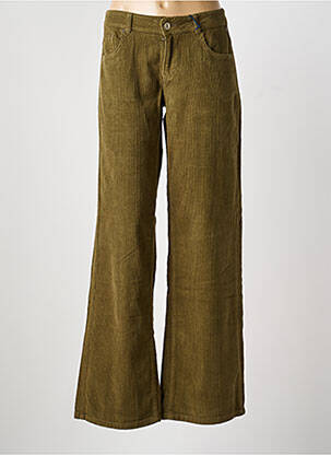 Pantalon large fermeture zippée sous rabat boutonné taille normale vert FREEMAN T.PORTER femme