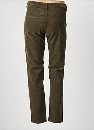 Pantalon chino fermeture zippée sous rabat boutonné taille normale vert HAPPY femme