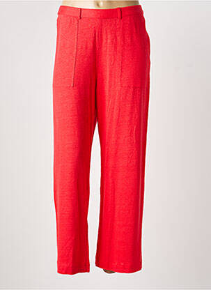 Pantalon droit taille élastique taille normale rouge MAJESTIC FILATURES femme