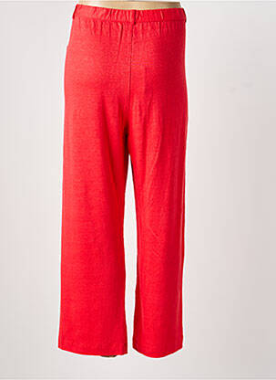 Pantalon droit taille élastique taille normale rouge MAJESTIC FILATURES femme