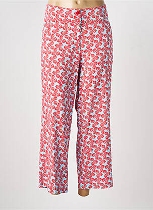 Pantalon 7/8 tissage popeline taille normale rouge ZILCH femme
