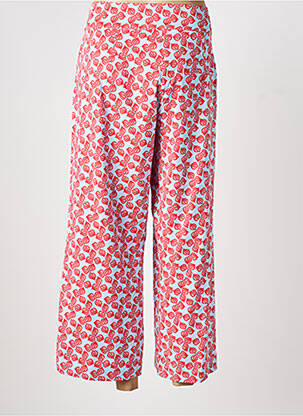 Pantalon 7/8 tissage popeline taille normale rouge ZILCH femme