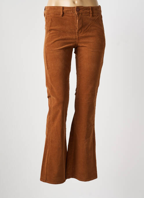Pantalon flare stretch taille normale marron HAPPY femme