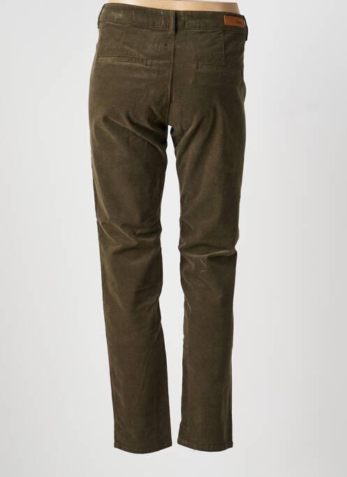 Pantalon chino fermeture zippée sous rabat boutonné taille normale vert HAPPY femme