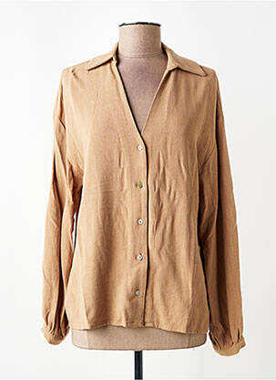 Chemisier coupe cintrée manches longues marron MAZARINE femme