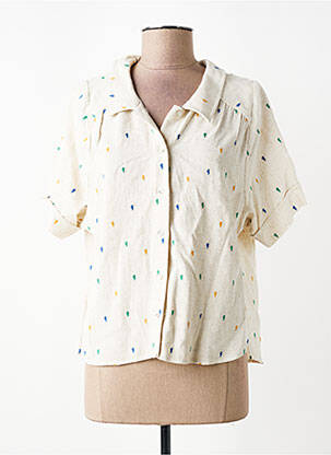 Chemisier fermeture boutonnée sur le devant manches courtes beige MAZARINE femme