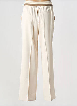 Pantalon large tissage popeline taille normale beige YAYA femme