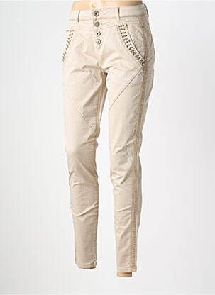 Pantalon slim stretch taille normale beige CREAM femme