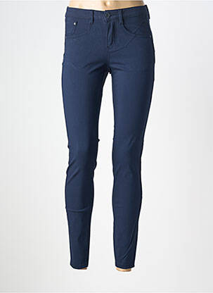 Pantalon slim tissage popeline taille normale bleu CREAM femme