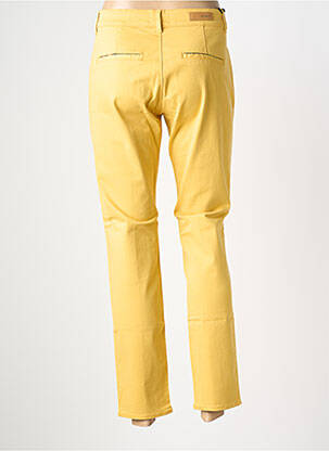 Pantalon chino fermeture zippée sous rabat boutonné taille normale jaune HAPPY femme