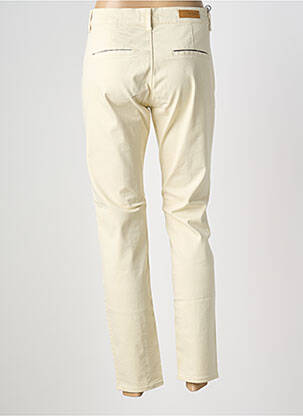 Pantalon chino fermeture zippée sous rabat boutonné taille normale beige HAPPY femme
