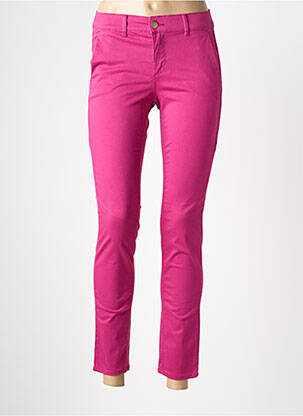 Pantalon chino fermeture zippée sous rabat boutonné taille normale rose HAPPY femme