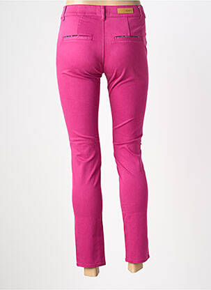 Pantalon chino fermeture zippée sous rabat boutonné taille normale rose HAPPY femme