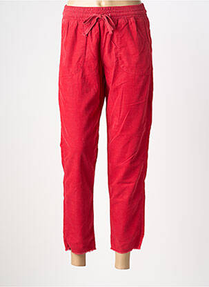 Pantalon 7/8 taille élastique taille normale rouge HAPPY femme
