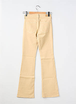 Pantalon chino fermeture zippée sous rabat boutonné taille normale beige HAPPY femme