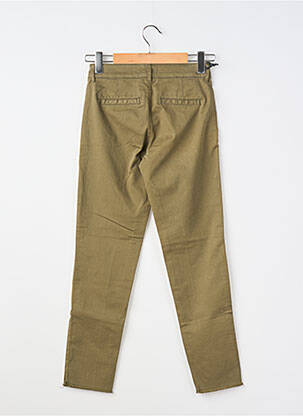Pantalon chino fermeture zippée sous rabat boutonné taille normale vert FIVE femme