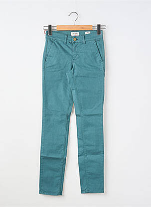 Pantalon chino tissage popeline taille normale bleu HAPPY femme