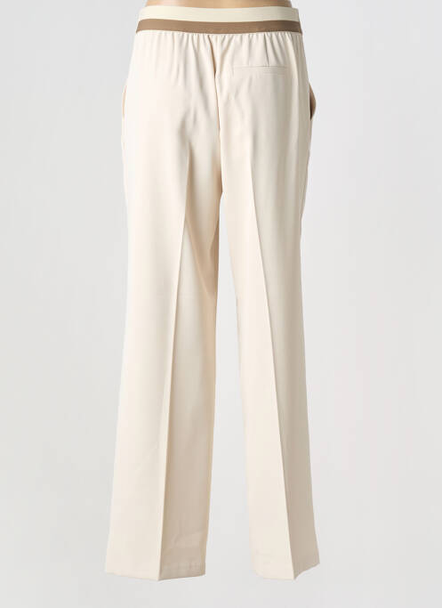 Pantalon large tissage popeline taille normale beige YAYA femme