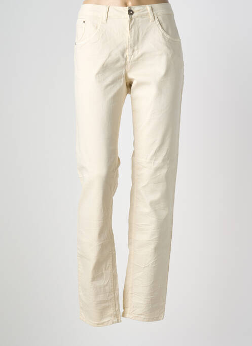Pantalon droit stretch taille normale beige CREAM femme