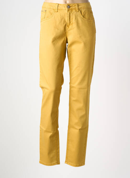 Pantalon droit stretch taille normale jaune CREAM femme