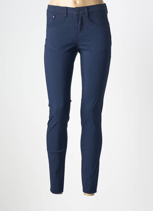 Pantalon slim tissage popeline taille normale bleu CREAM femme
