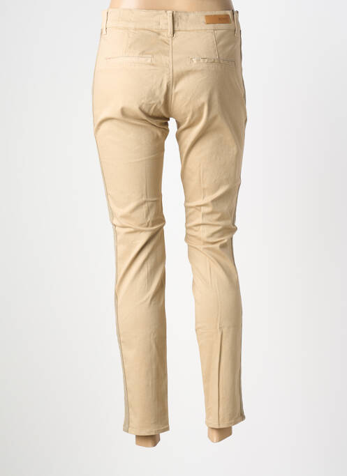 Pantalon chino tissage popeline taille normale beige HAPPY femme