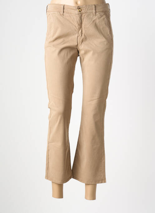 Pantalon 7/8 stretch taille normale marron HAPPY femme