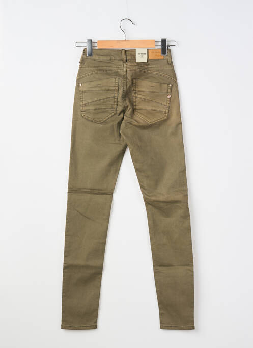 Pantalon slim stretch taille normale vert CREAM femme