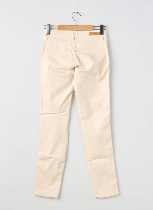 Pantalon chino tissage popeline taille normale beige HAPPY femme