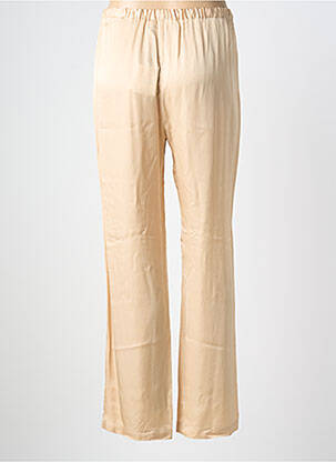 Pantalon droit taille élastique taille normale beige ME369 femme