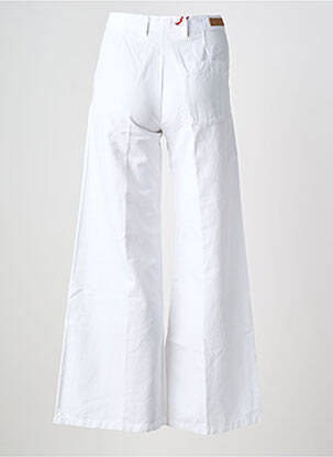 Pantalon large fermeture zippée sous rabat boutonné taille normale blanc HAPPY femme