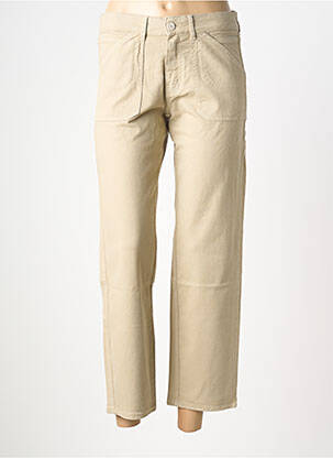 Jeans coupe droite stretch taille normale beige FIVE femme