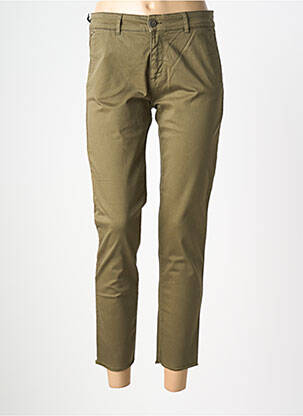 Pantalon chino taille basse taille basse vert FIVE femme