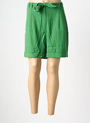 Short fermeture zippée sous rabat boutonné taille haute vert CLOUD9 femme