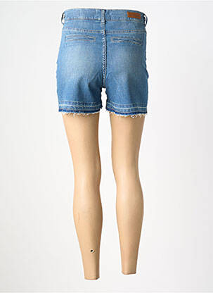 Short tissage denim taille haute bleu HAPPY femme