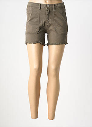 Short tissage denim taille haute marron DENIM STUDIO femme