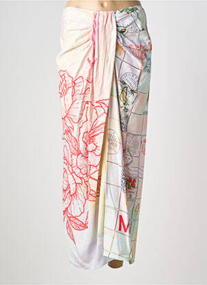 Jupe longue tissage crêpe beige ME369 femme