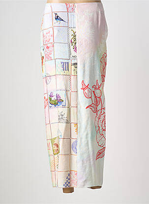 Jupe longue fermeture zippée au dos beige ME369 femme