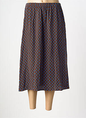 Jupe mi-longue taille normale marron TOUPY femme