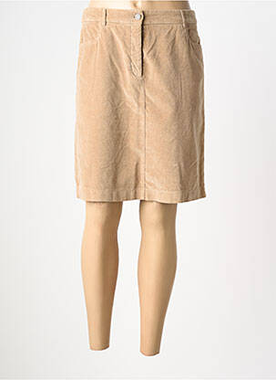 Jupe mi-longue coupe droite marron HARTFORD femme