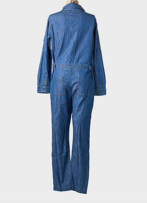 Combi-pantalon fermeture boutonnée sur le devant manches longues bleu HAPPY femme
