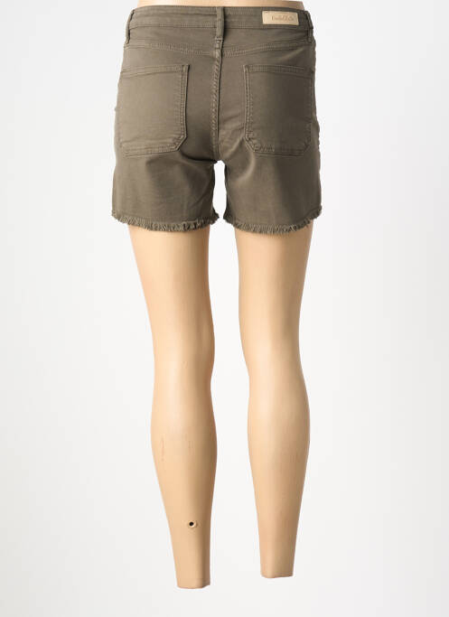 Short tissage denim taille haute marron DENIM STUDIO femme